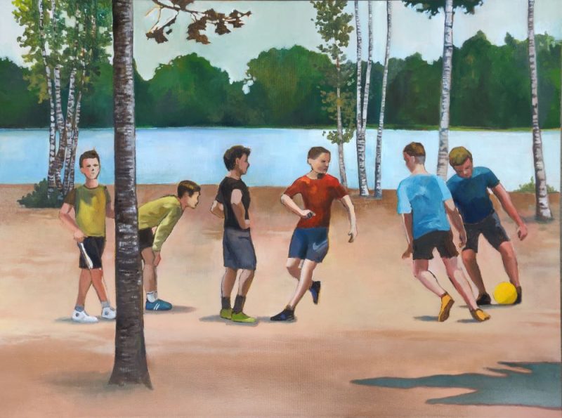 Boys Playing in the Woods