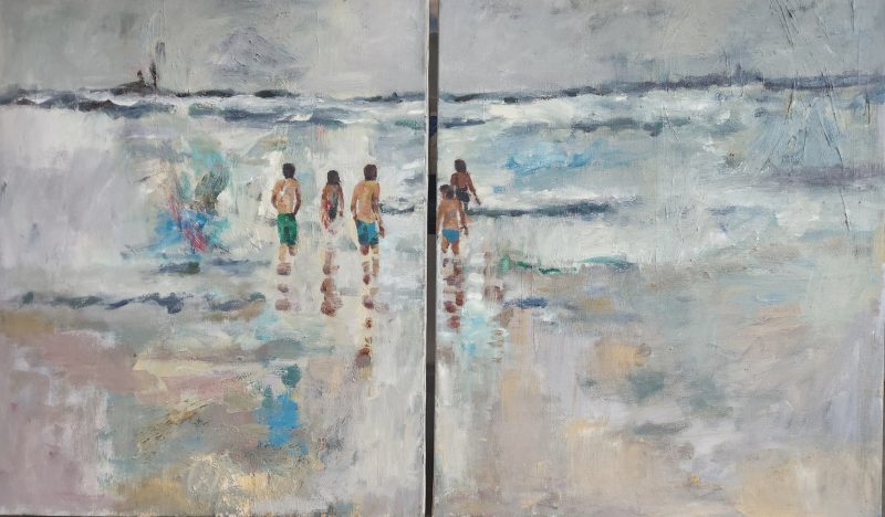 The bathers, dyptich