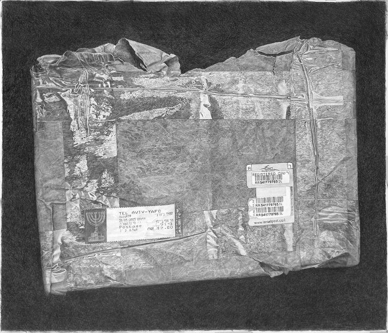 Sellotape on packing paper